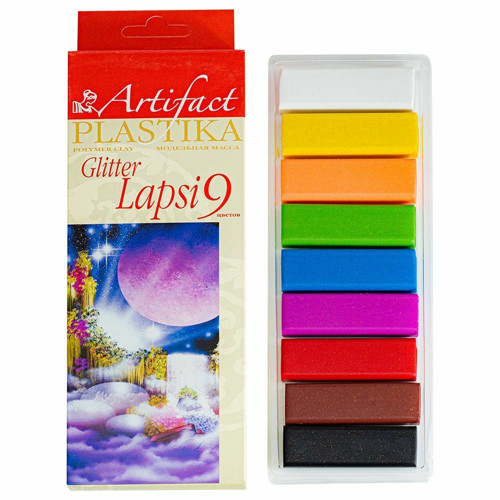 Polymerová hmota Artifact Lapsi Glitter, 9 x 20g,