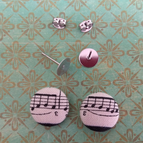 Diy sada - button náušnice noty