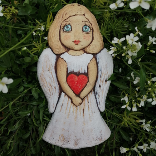 Andílek se srdíčkem , reliéf — foto 1