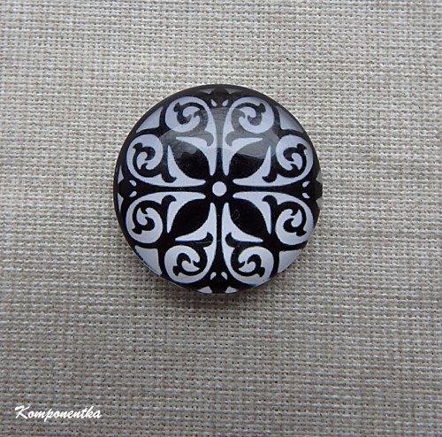 Skleněný kabošon s mandalou 20mm 1kus