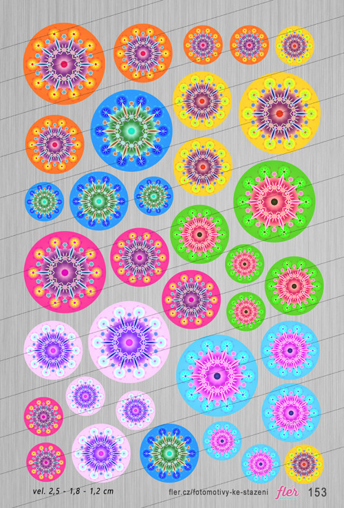 Motivy vel. 25,18,12 mm - mandaly