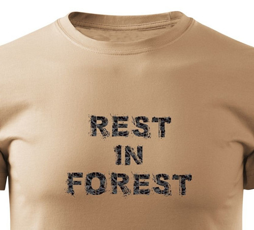 Pánské tričko "Maskáčový nápis REST IN FOREST"