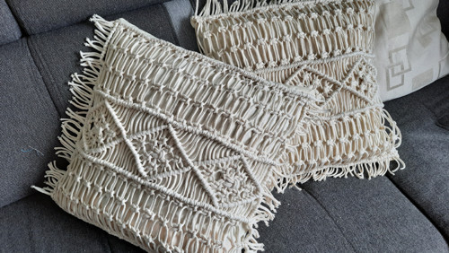 Macramé povlak na polštář 40x40cm