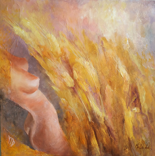 Zvěrokruh "PANNA", 60x60cm, olej,sololit