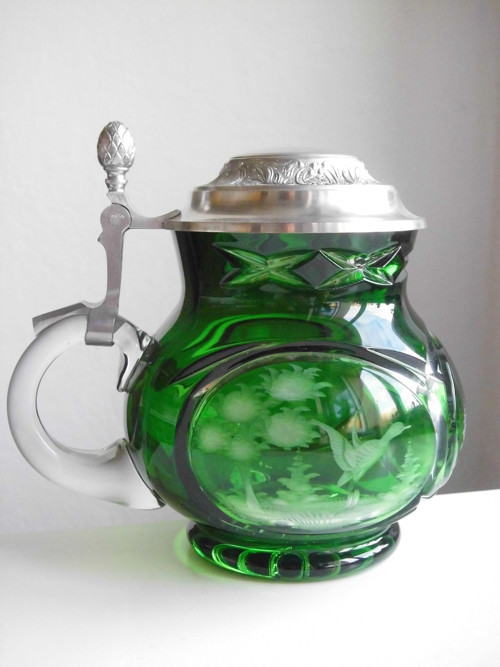 Broušený korbel (olovnatý křišťál, výška 16 cm)