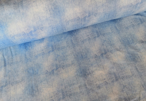 Teplákovina světle modrý jeans - digitální tisk — foto 1