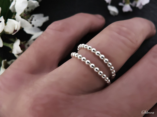 Stříbrný 925 PRSTEN dvojitý MARBLES KARMA...