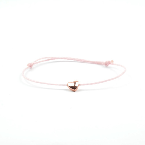 Náramek světle růžový srdíčko rose gold hematit