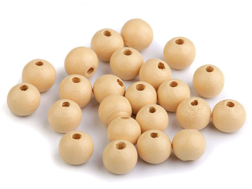 Dřevěné korálky 10 mm (20g) - béžová