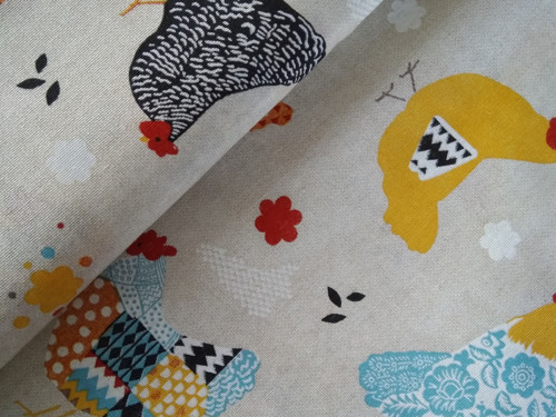 Slepičky patchworkové na režné-zbytek 25 cm — foto 1