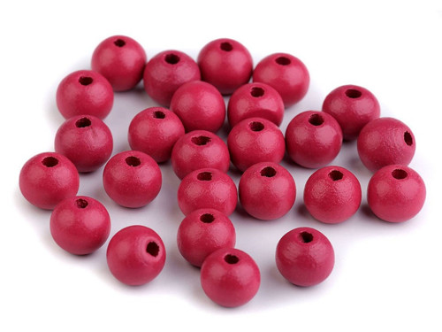 Dřevěné korálky 10 mm (20g) - pink