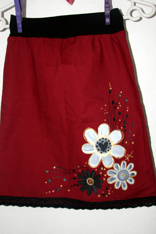Suknička s květy handmade vel. 128/134