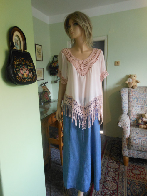 Boho tunika s třásněmi, vel.UNI — foto 1
