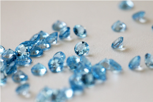 Topaz modrý, briliantový brus 3mm, kulatý