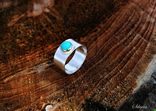 Stříbrný 925 Prstýnek, Pure Peruánský amazonit — foto 1
