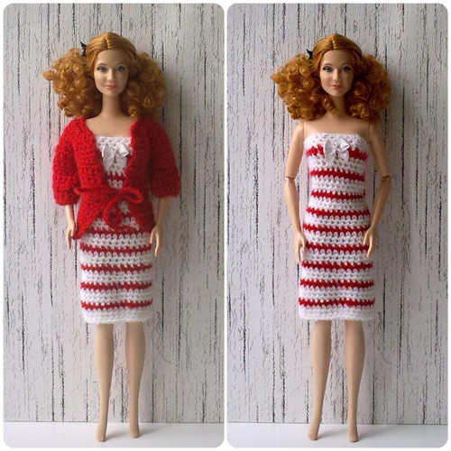 Oblečky pro Barbie - šaty, kabátek — foto 1
