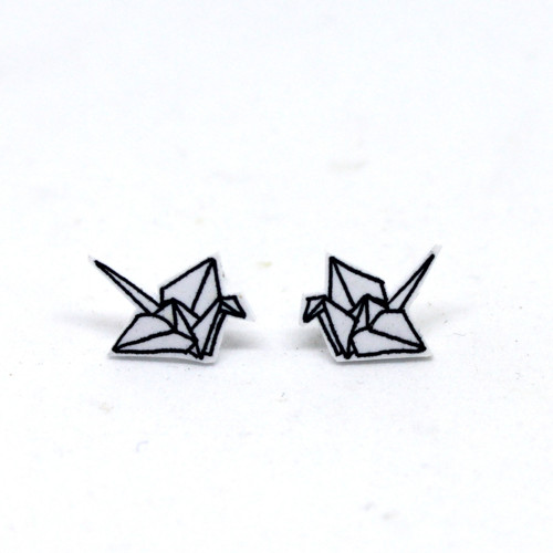 Náušnice: Origami jeřábi mini