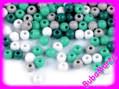~300 ks~ Plastové korálky ~ 4mm ~ mix barev č.1