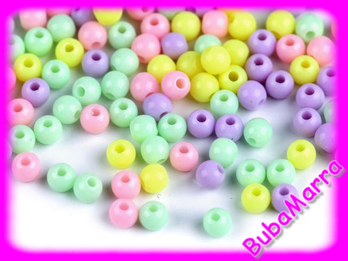 ~300 ks~ Plastové korálky ~ 4mm ~ mix barev č.2