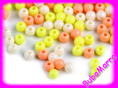 ~300 ks~ Plastové korálky ~ 4mm ~ mix barev č.3