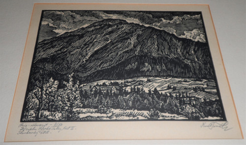 Originál OBRAZ dřevoryt, autor Karel TONDL, 1950