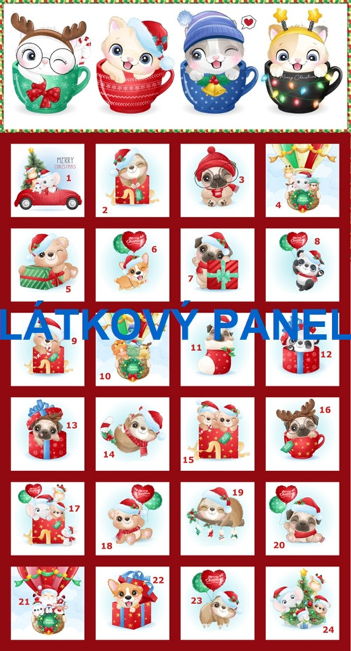 Bavlněný panel 33 x 60 cm
