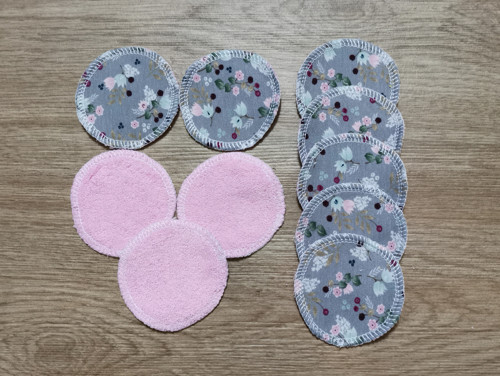 Odličovací tamponky - Kvítka na šedé