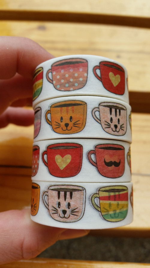 Washi páska. Hrnky, hrnky.