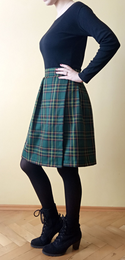 Dámská zavinovací sukně Zelený tartan vel.XXL