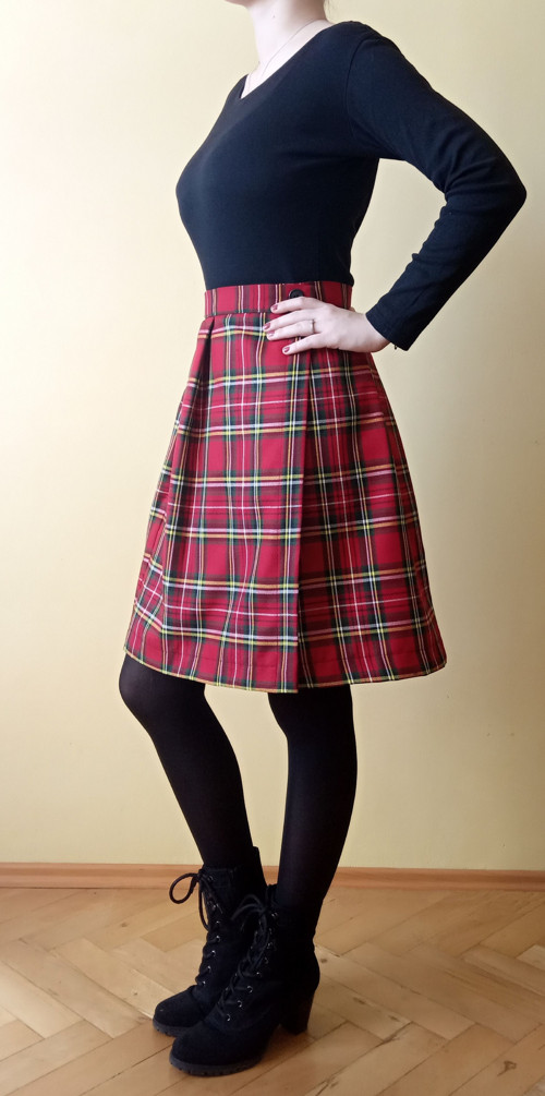 Dámská zavinovací sukně Červený tartan vel.XXL