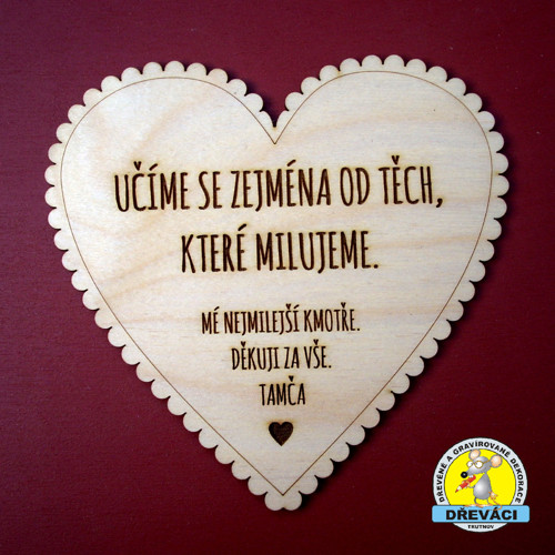Dárkové srdíčko pro kmotru..... KV0190 B