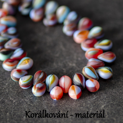 Korálky kapky matné žíhané 6mm