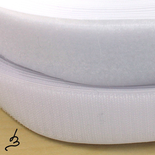Suchý zip komplet bílý 38mm - 1 m