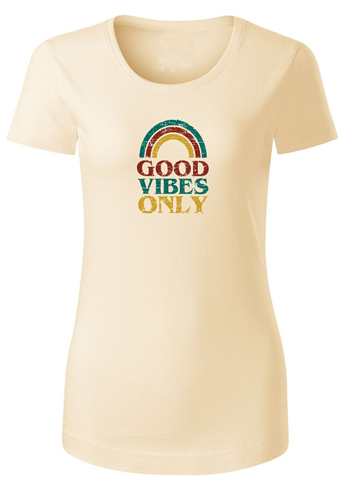 ORGANICKÁ BAVLNA - dám. tričko "Good Vibes Retro"