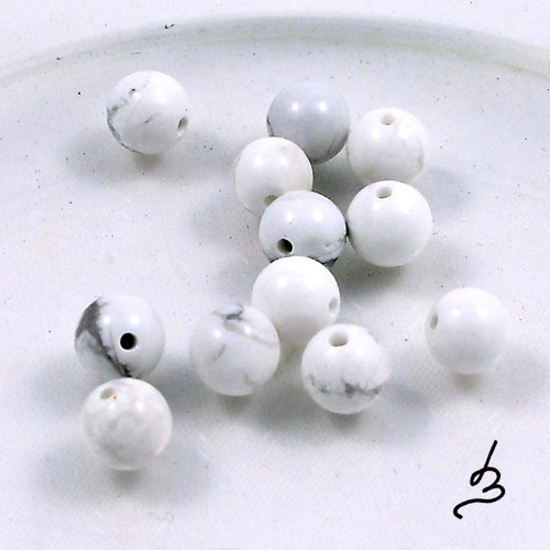 Kulička howlitová 6 mm - 10 ks