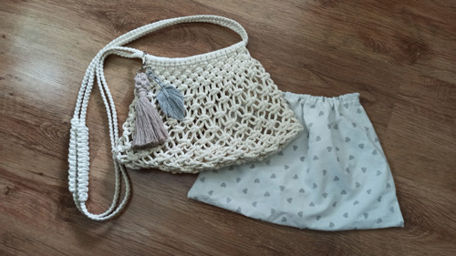 Taška drhaná krémová — foto 1