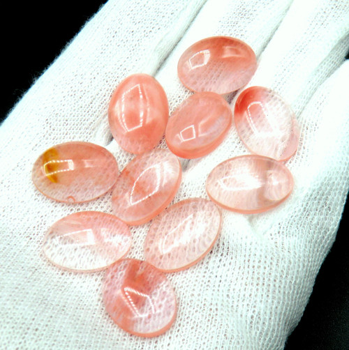 Křišťál kabošon 18 x 13 mm * Cherry quartz .