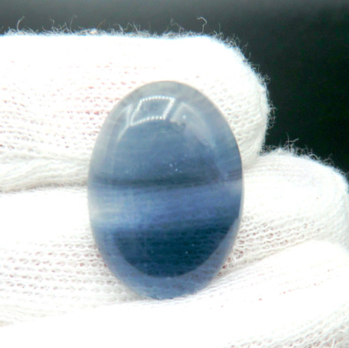 Fluorit kabošon 25 x 18 mm * modrý * E — foto 1