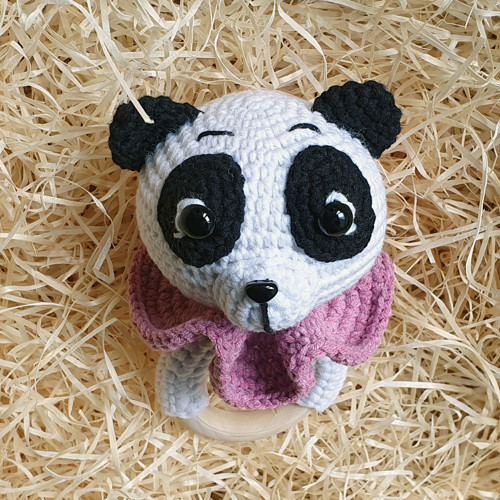 Chrastítko panda růžová