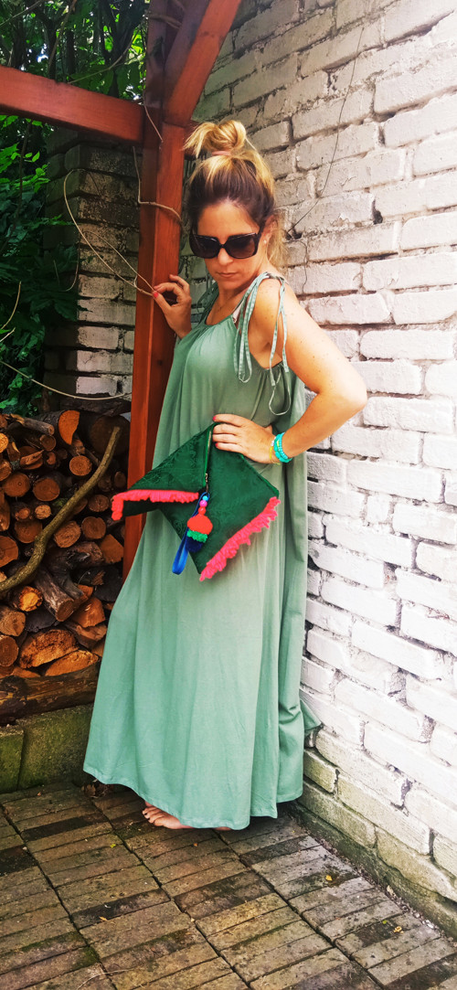 Boho zelené psaní čko — foto 1