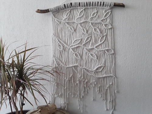 Macramé závěs "Lístky na větvi" — foto 1