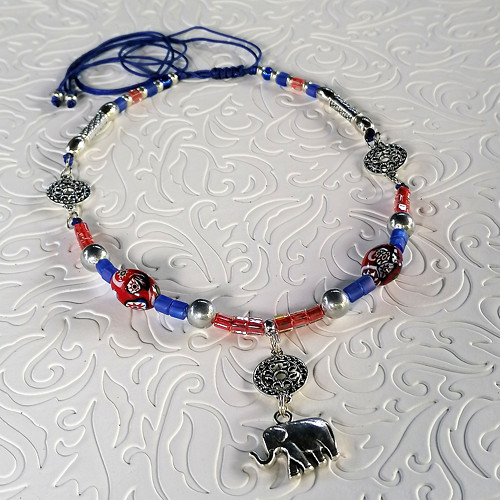 Lucky Elephant-Boho Beaded Necklace