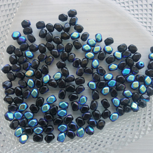 Skleněné korálky s pokovem - 6 x 5 mm - 30 ks