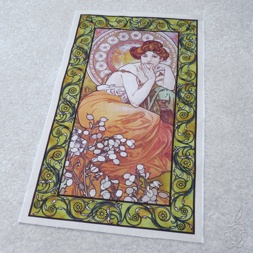 Velký bavlněný panel A.Mucha - Topaz — foto 1