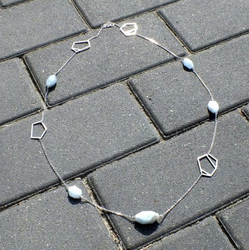 Akvamarinový z kolekce HEPTAGONS (Ag 925/1000)
