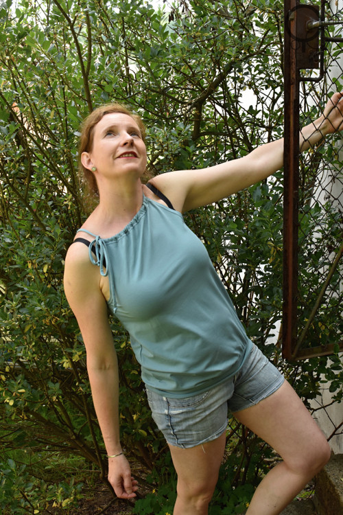 Bledě modrý top, vel. XL-XXL — foto 1