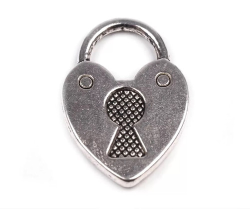 AKCE! Přívěsek Zámek srdce 15x20mm - platina