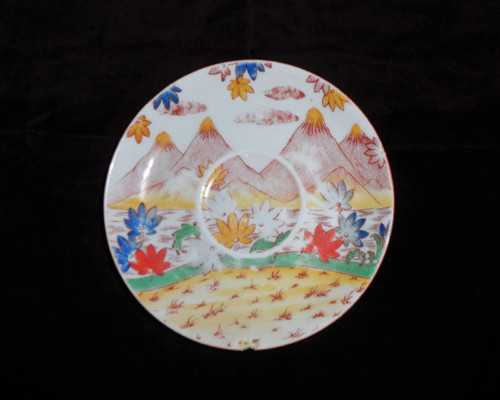 Porcelánový dezertní TALÍŘEK, čínský, ruční malba