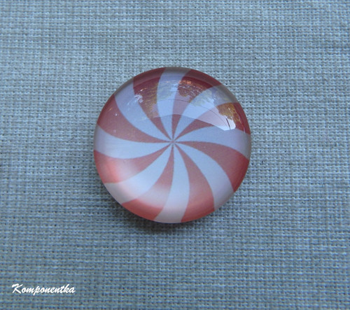 Skleněný kabošon se spirálou 20mm 1kus