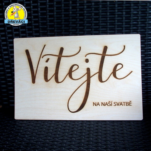 Originální svatební cedule - Vítejte....